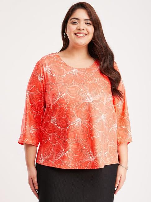 fablestreet x orange floral print top