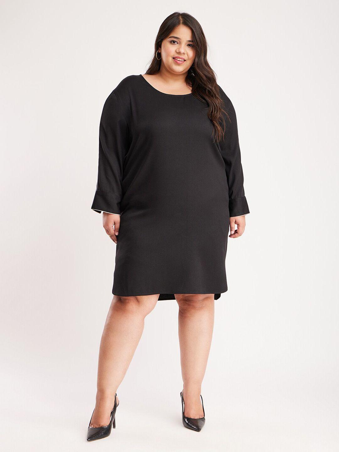 fablestreet x plus size long sleeves sheath dress