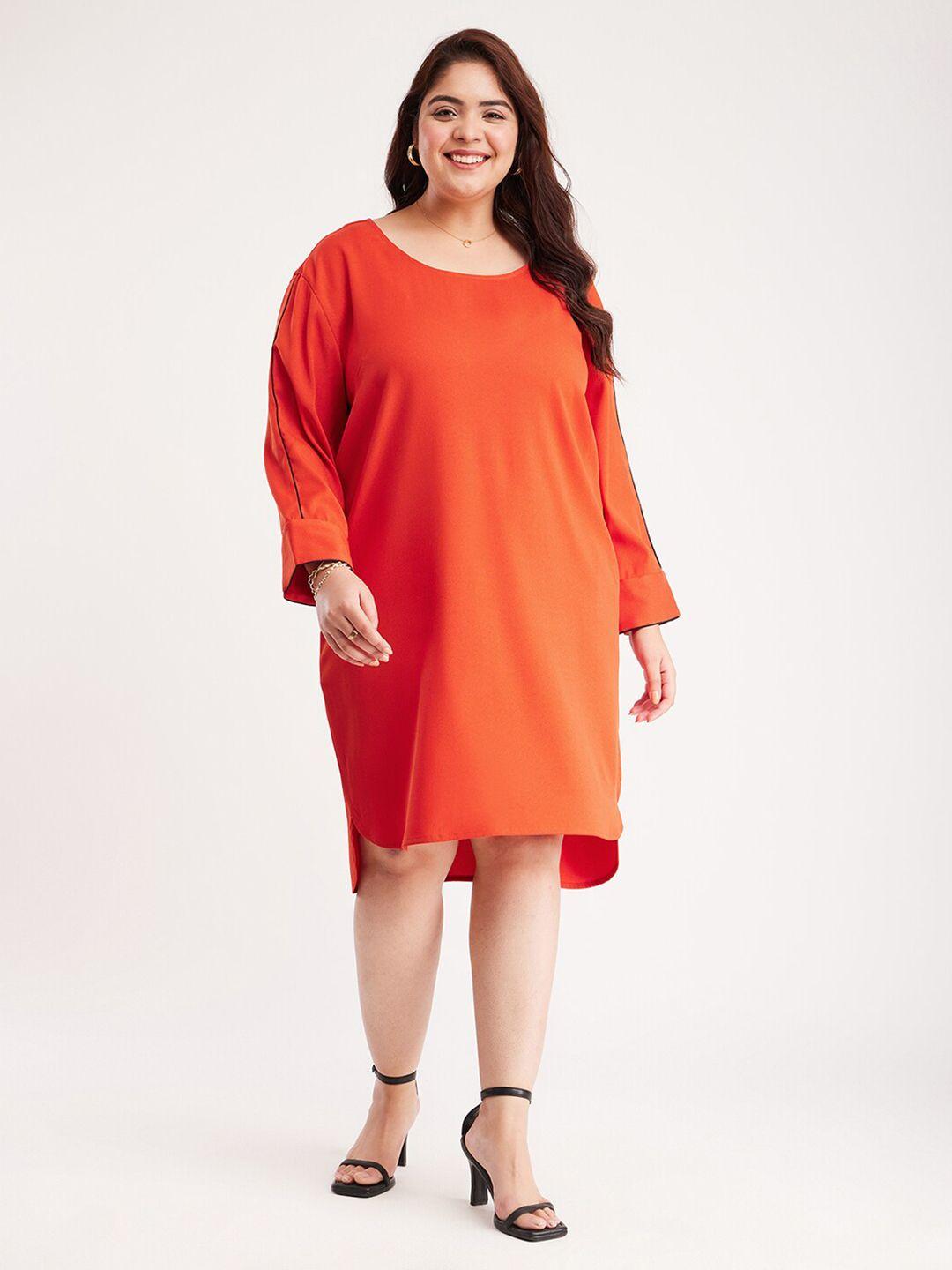 fablestreet x plus size round neck t-shirt dress