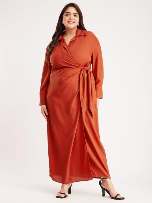 fablestreet x rust regular fit maxi dress