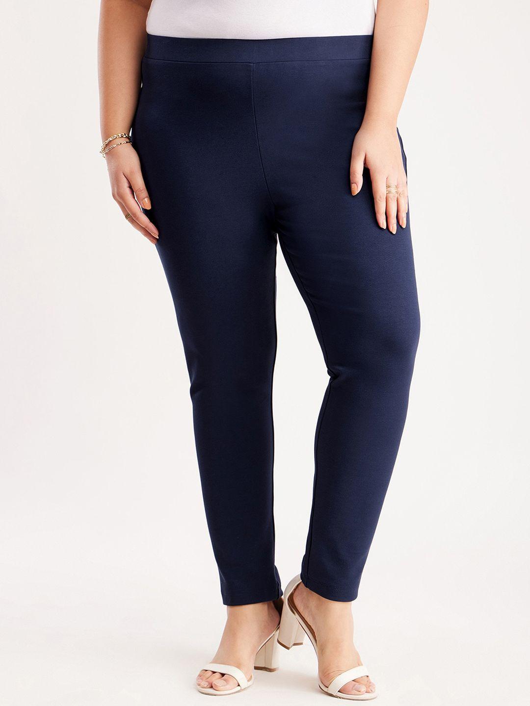 fablestreet x women plus size relaxed skinny fit trousers