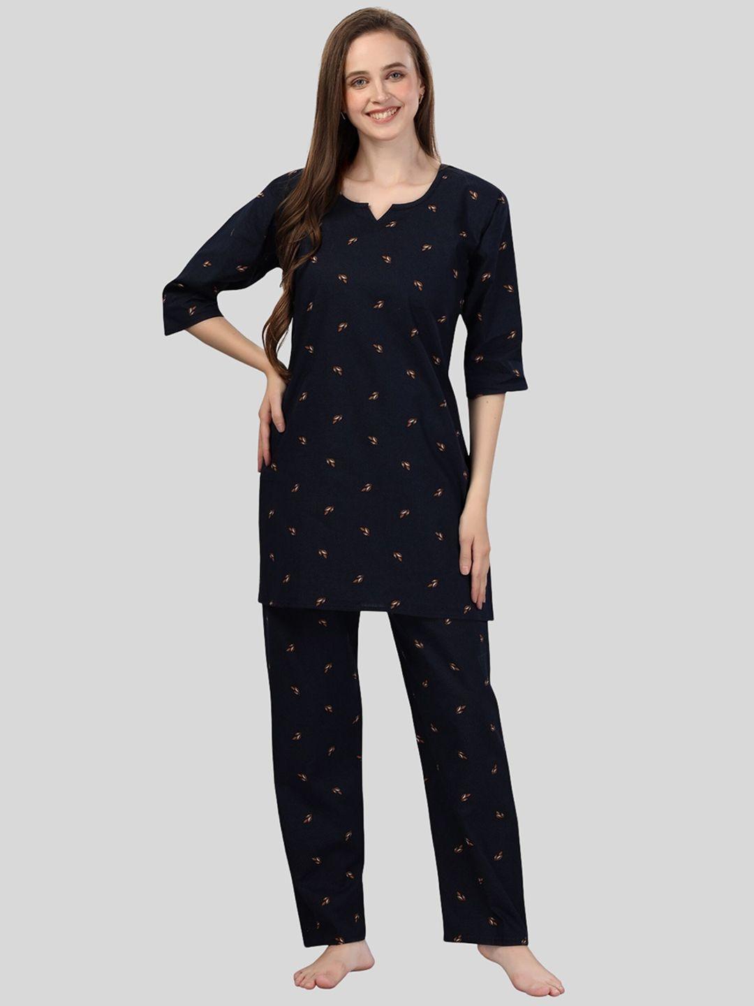 fabme printed pure cotton night suit