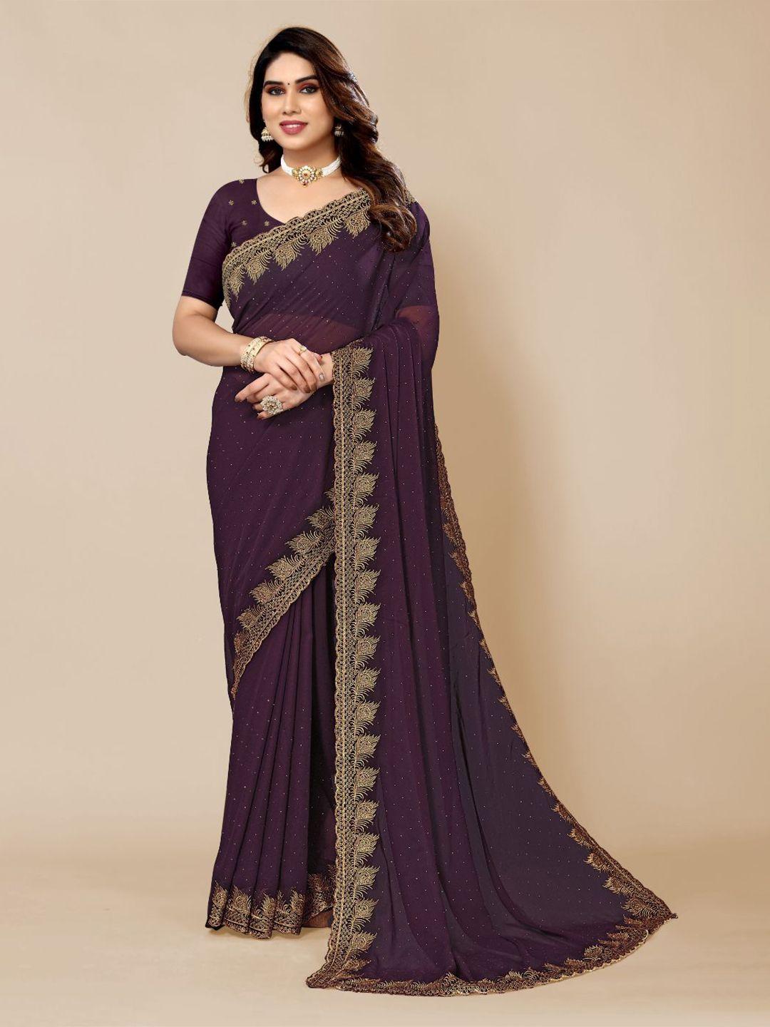 fabmora embellished embroidered saree