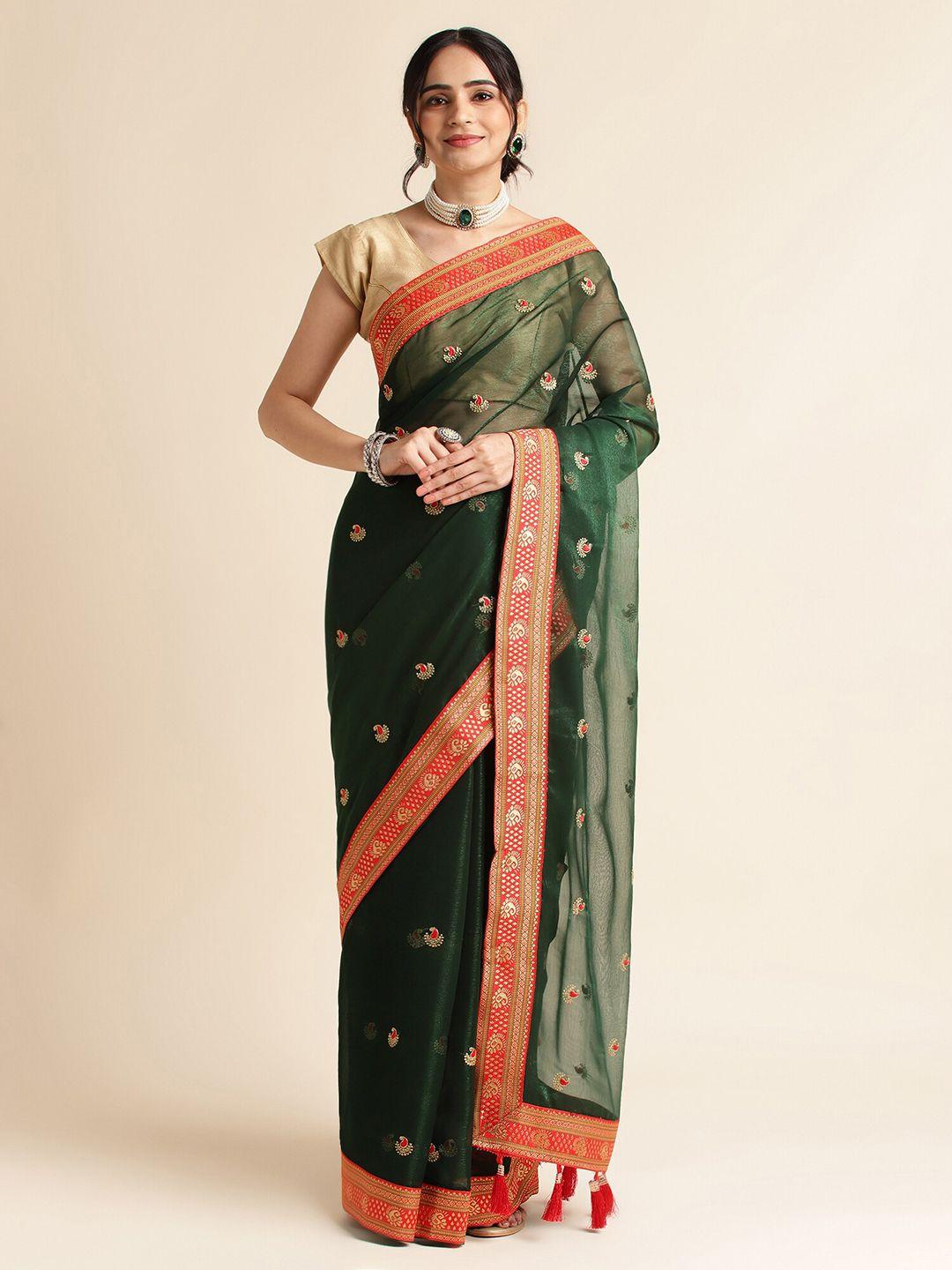 fabmora ethnic motifs embroidered zari saree