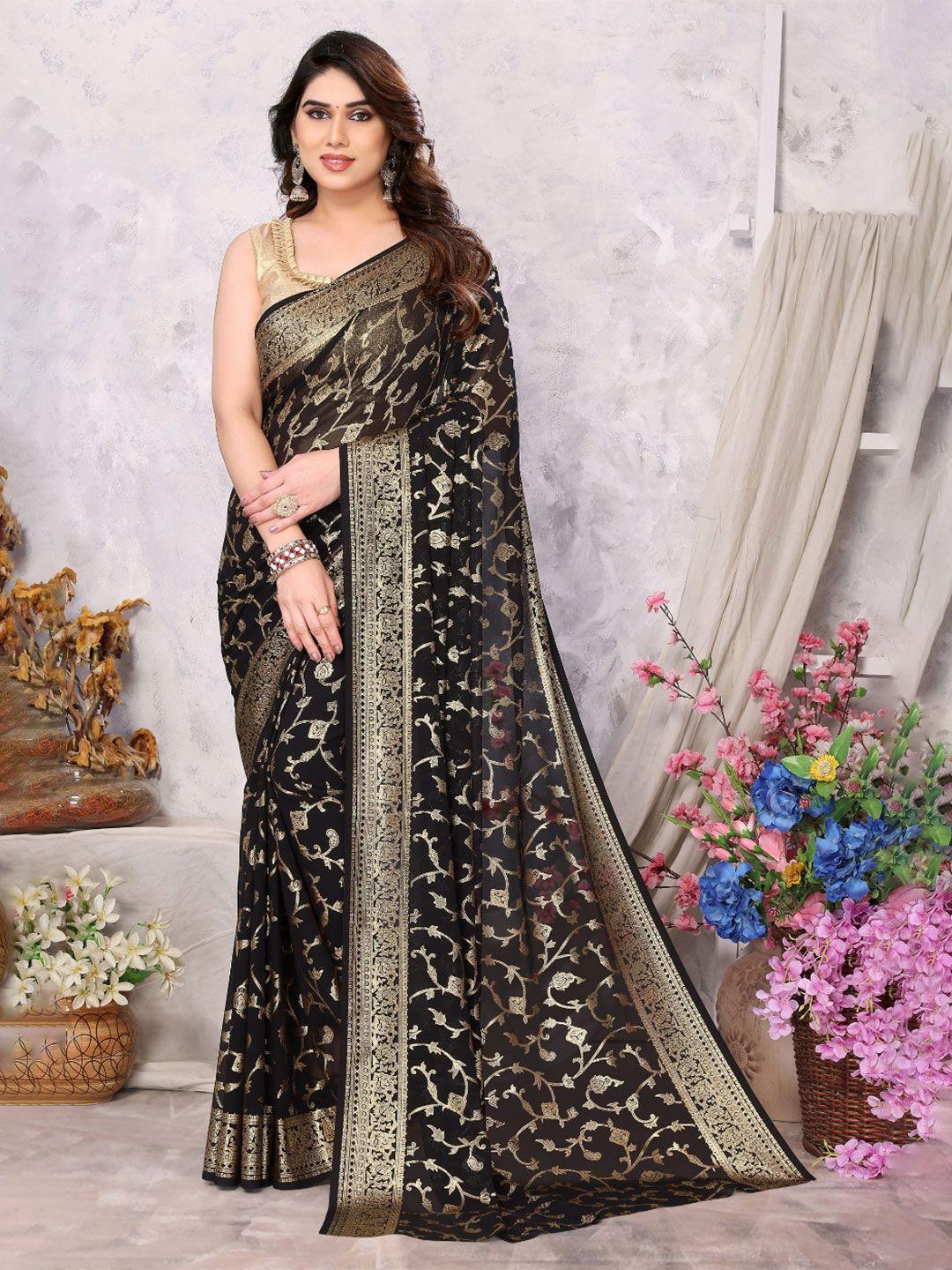 fabmora ethnic motifs printed poly georgette saree