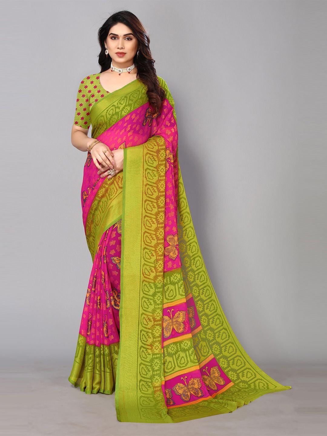 fabmora ethnic printed pure chiffon brasso saree