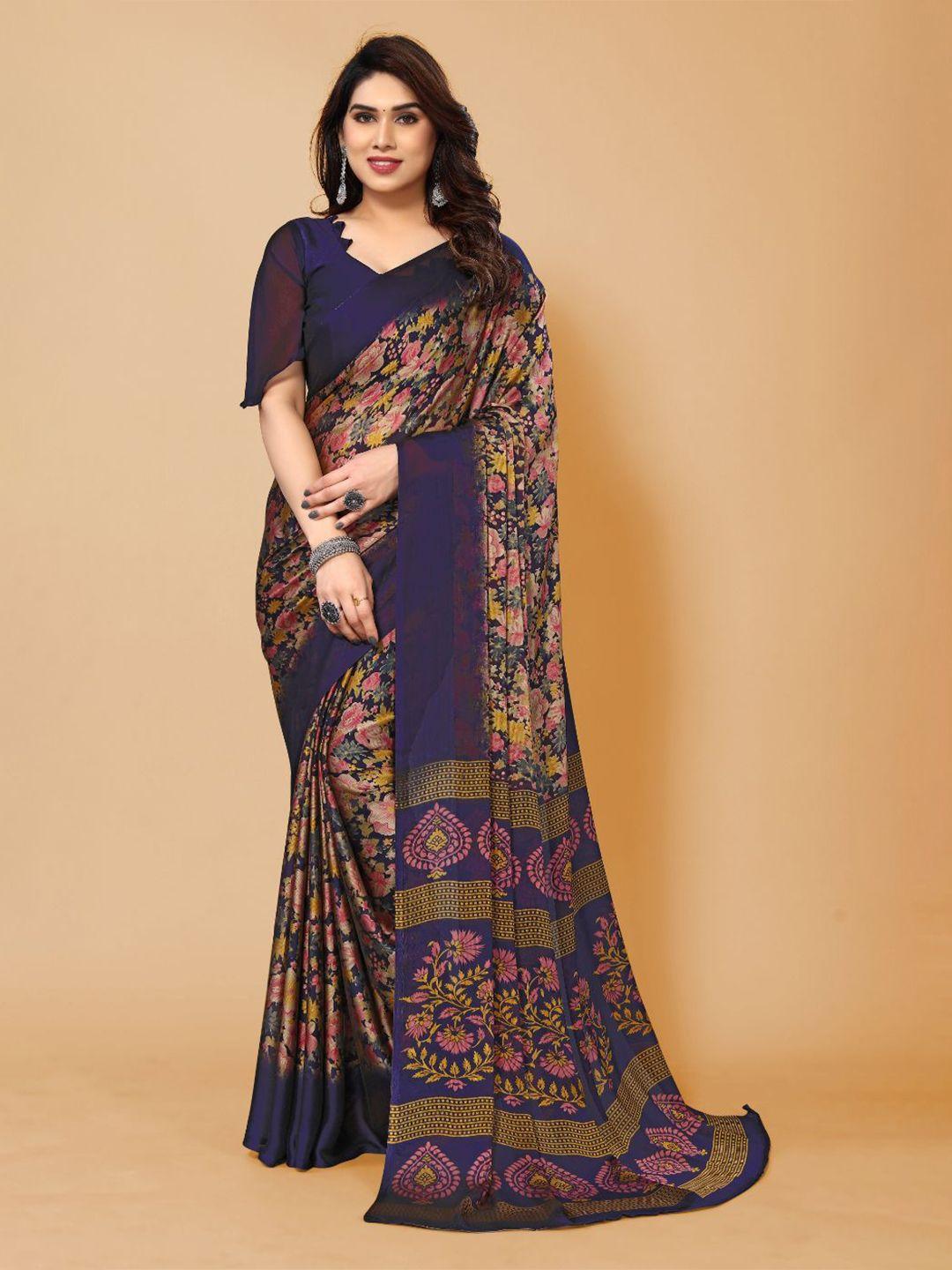 fabmora floral printed saree