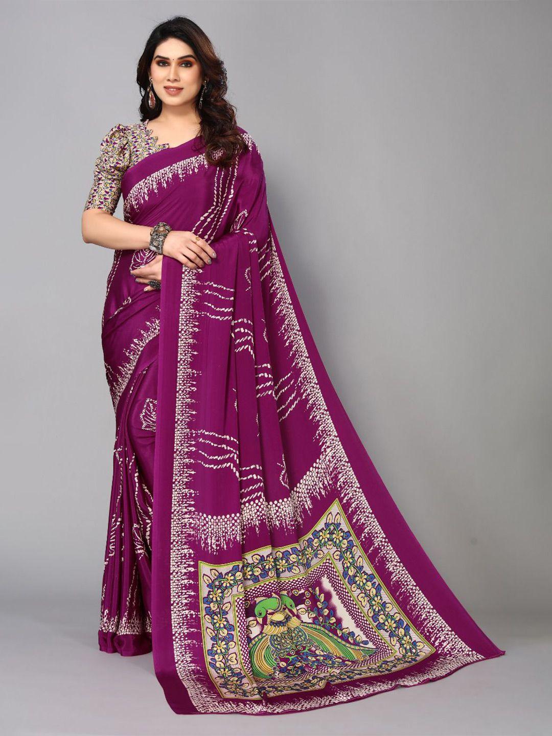 fabmora floral pure crepe saree