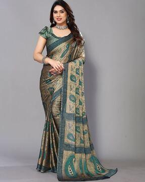 fabmora womens saree with blouse piece saree