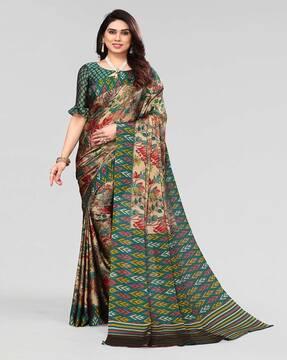 fabmora womens saree with blouse piece saree