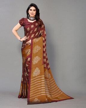 fabmora womens saree with blouse piece saree