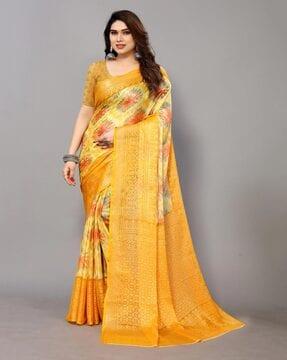 fabmora womens saree with blouse piece saree