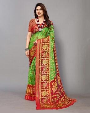 fabmora womens saree with blouse piece saree