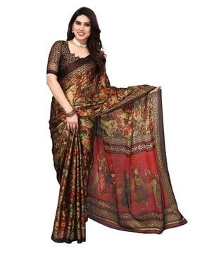 fabmora womens saree with blouse piece saree