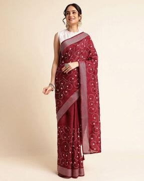 fabmora womens saree with blouse piece saree