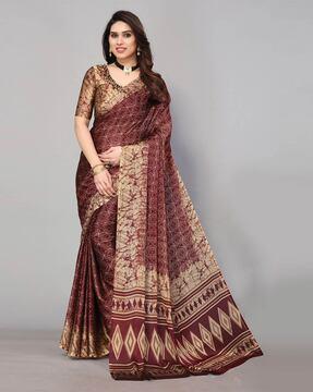fabmora womens saree with blouse piece saree