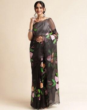 fabmora womens saree with blouse piece saree