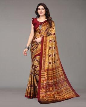 fabmora womens saree with blouse piece saree