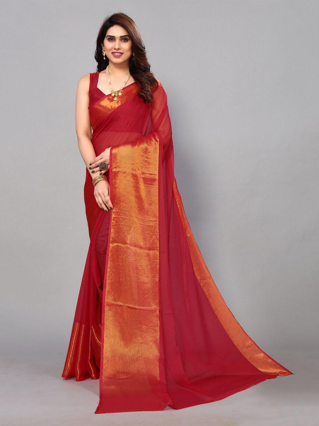 fabmora zari poly chiffon saree