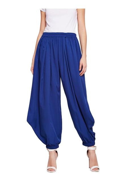 fabnest blue regular fit harem pants