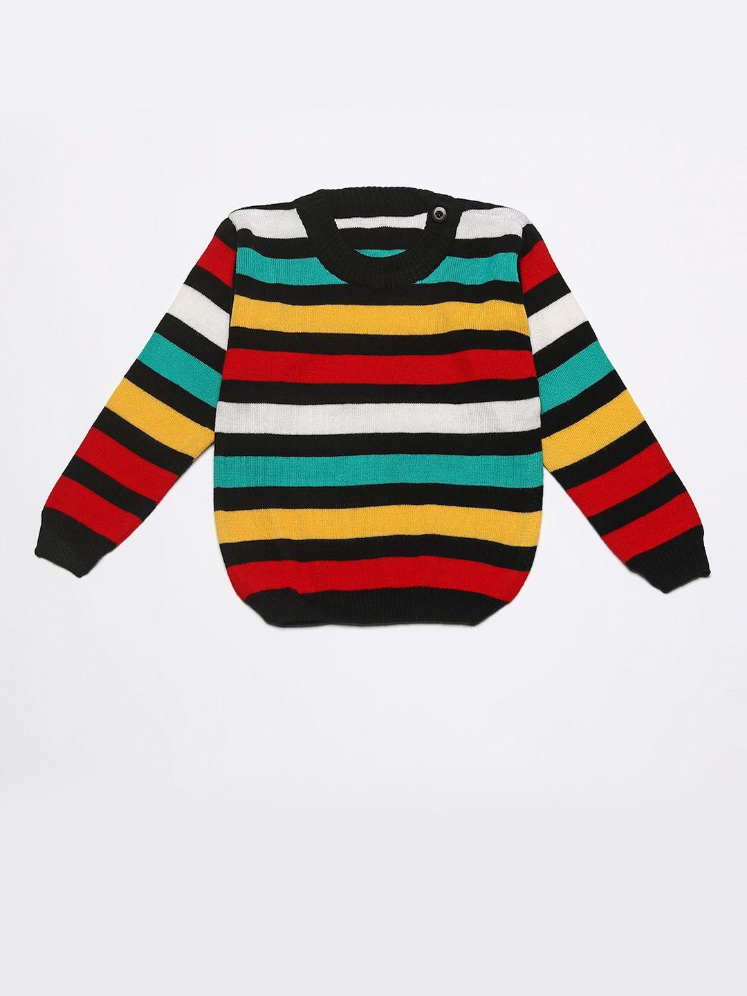 fabnest infant kids red & black striped pullover sweater