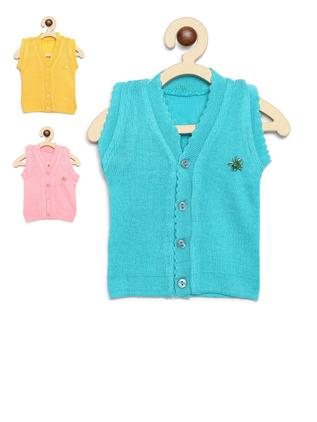 fabnest pack of 3 kids solid acrlic sweater vests