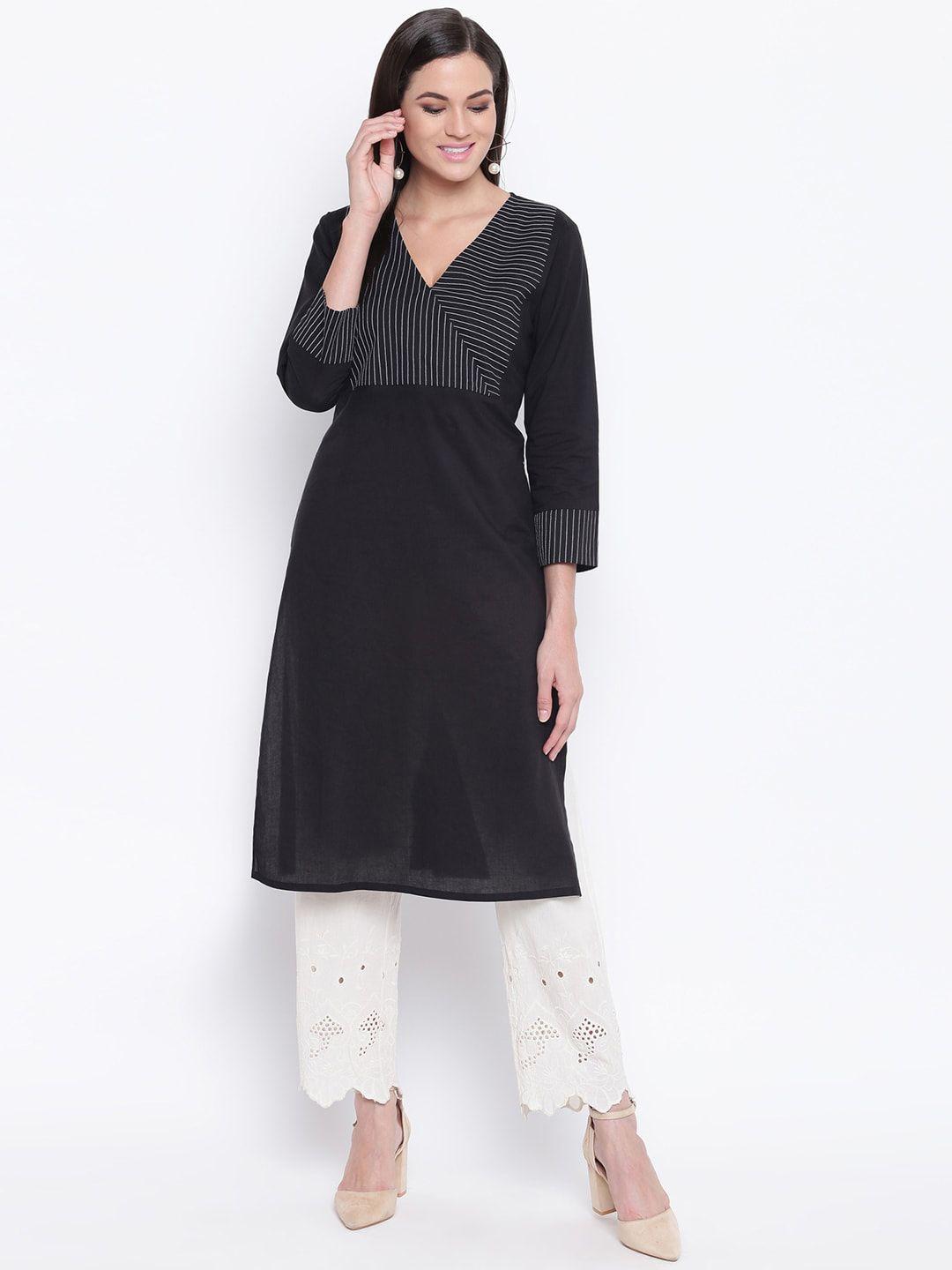 fabnest women black kurta