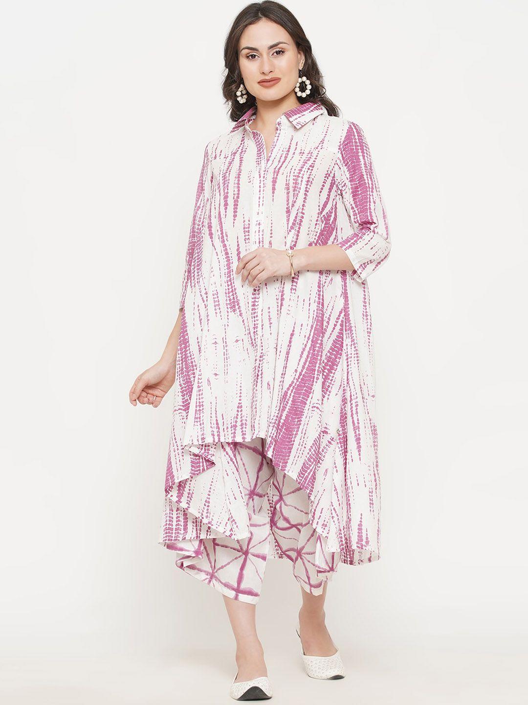 fabnest women dyed pure cotton kurta with trousers