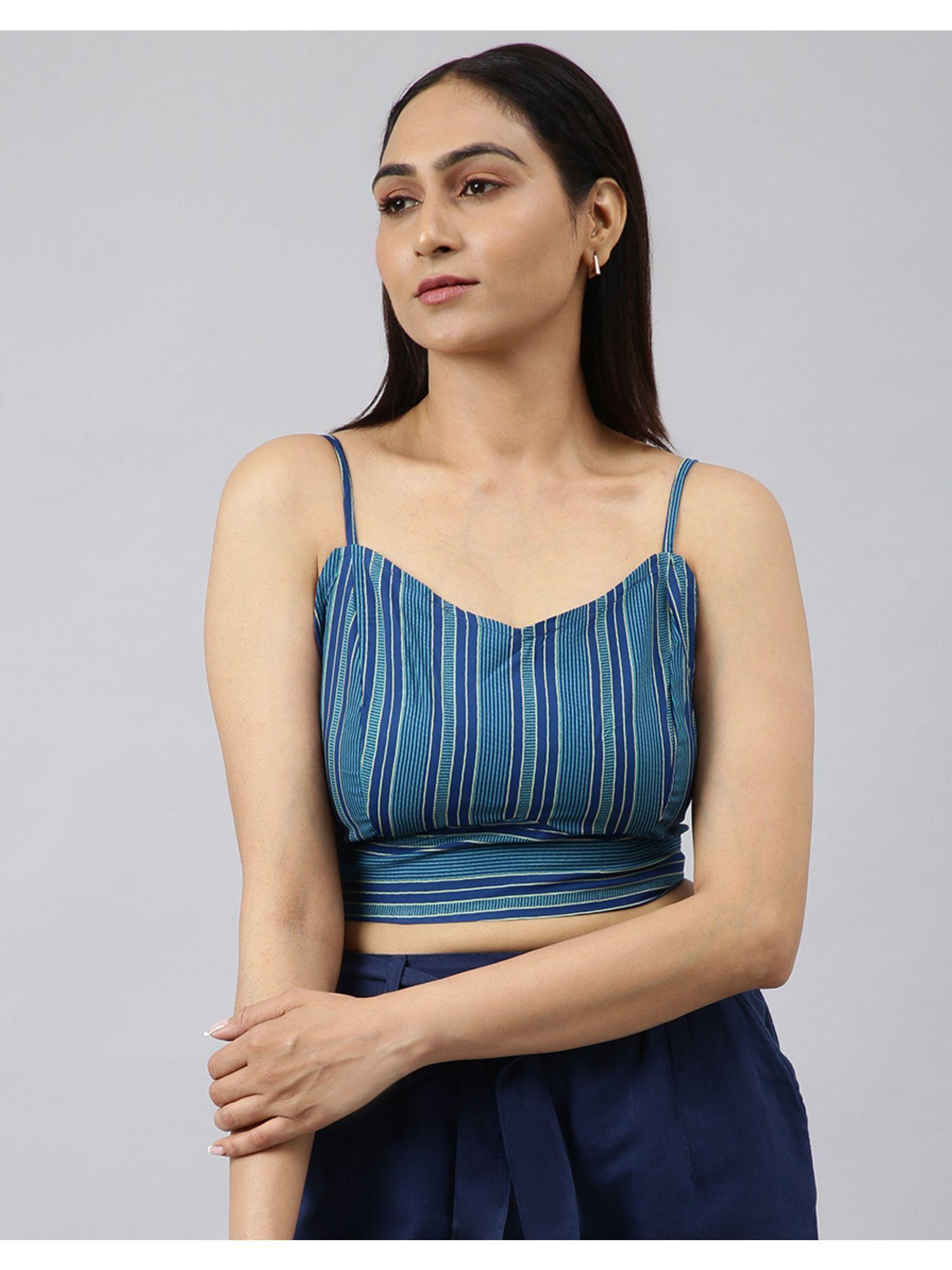 fabnu teal modal stripes top