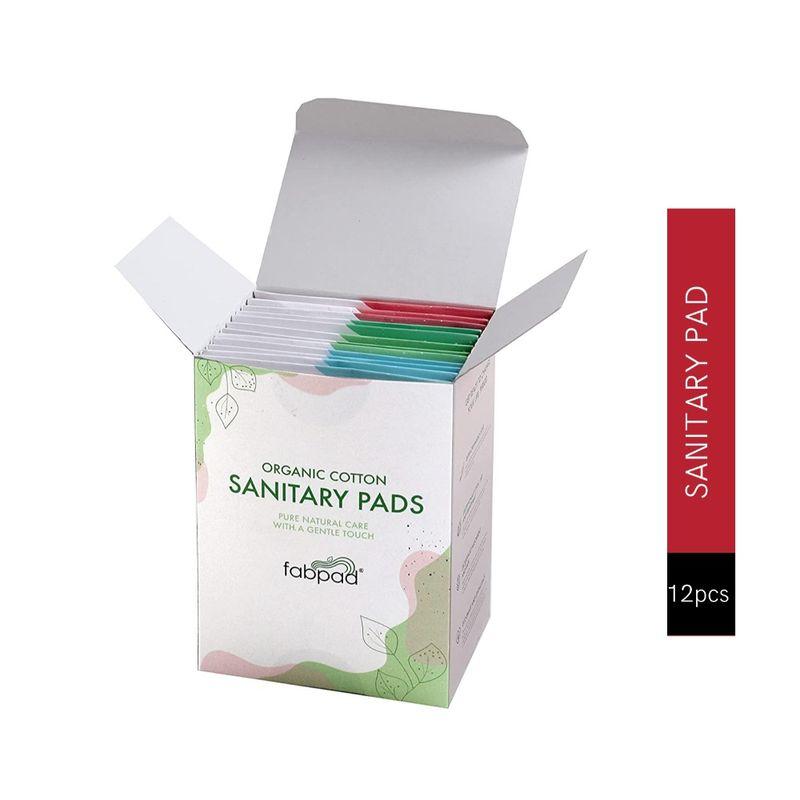fabpad organic cotton sanitary pads with disposable cover - pack of 12