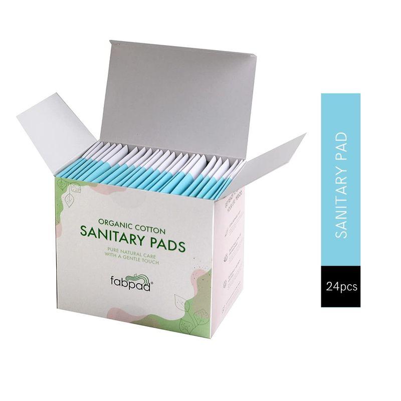 fabpad organic cotton sanitary pads with disposable cover - pack of 24(240 mm)