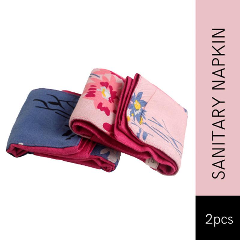 fabpad pink foldable reusable cloth pads sanitary napkin - pack of 2