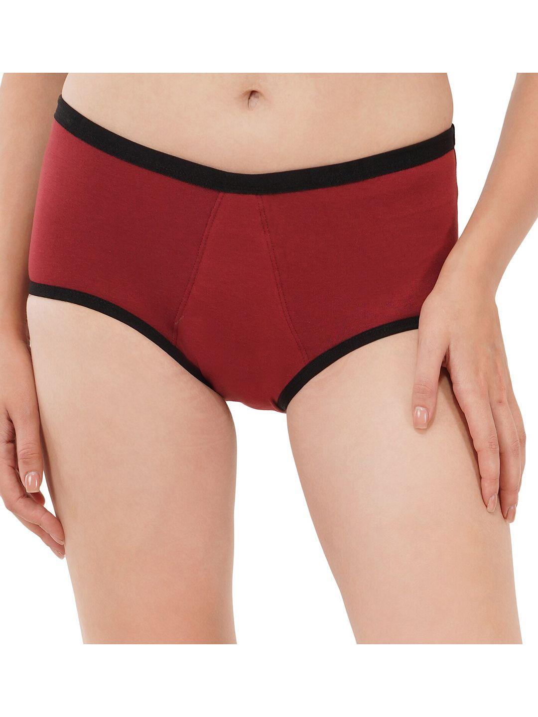 fabpad red reusable leak proof period panty lasts for 3 years without pads, cups & tampons