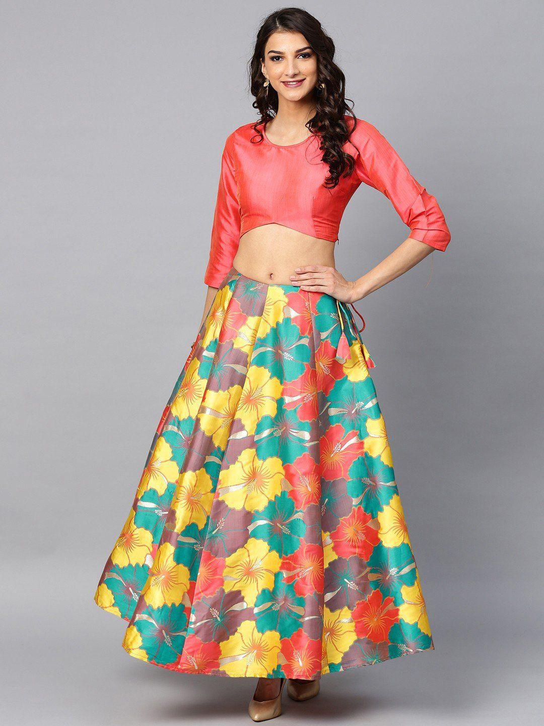 fabpixel semi-stitched lehenga & unstitched