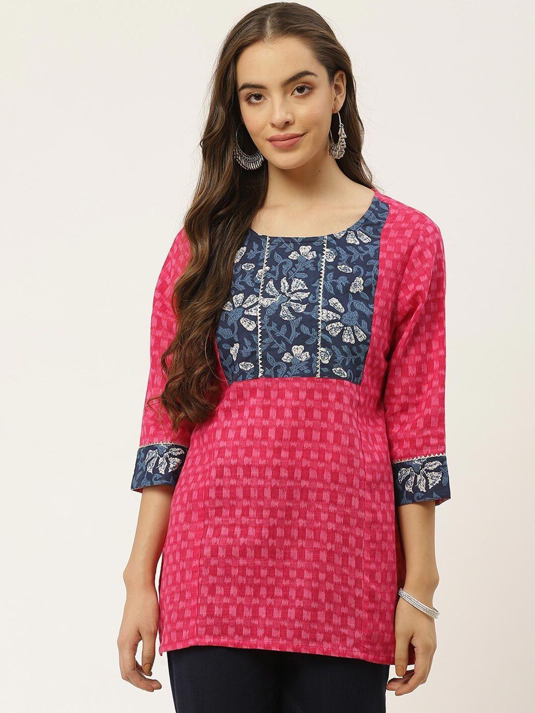 fabric fitoor pink print top