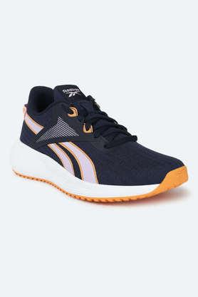 fabric lace up women's sport shoes - navy