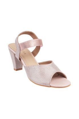 fabric buckle womens casual sandals - grey