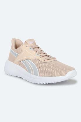 fabric lace up women's sport shoes - natural