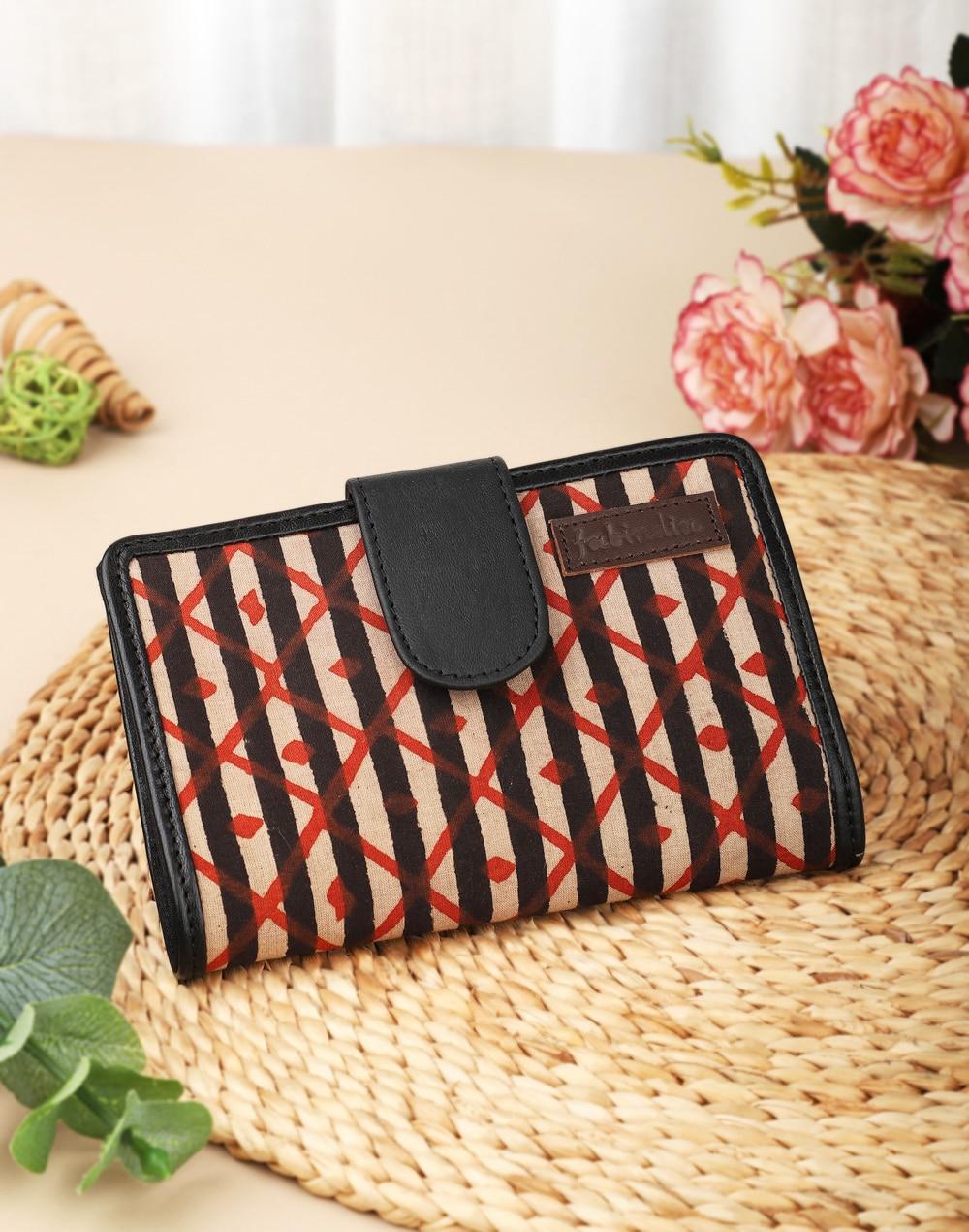 fabric red wallet