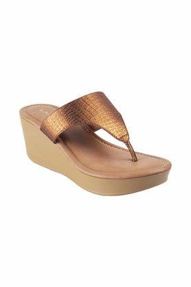 fabric round toe slipon womens sandals - antique