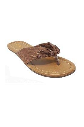fabric slip on womens casual sandals - bronze