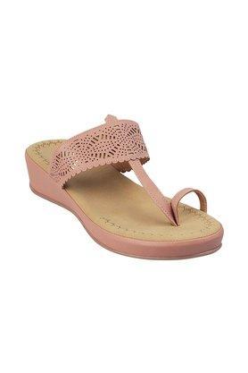 fabric slip on womens casual sandals - coral