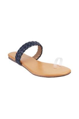 fabric slipon womens casual sandals - blue