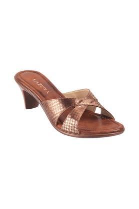 fabric slipon womens casual sandals - bronze