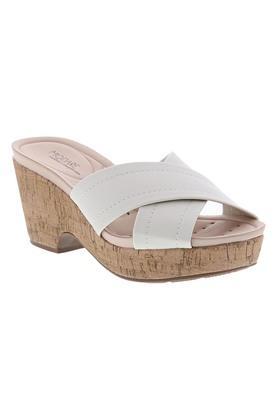 fabric slipon womens casual sandals - off white
