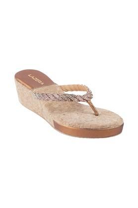 fabric slipon womens ethnic sandals - antique