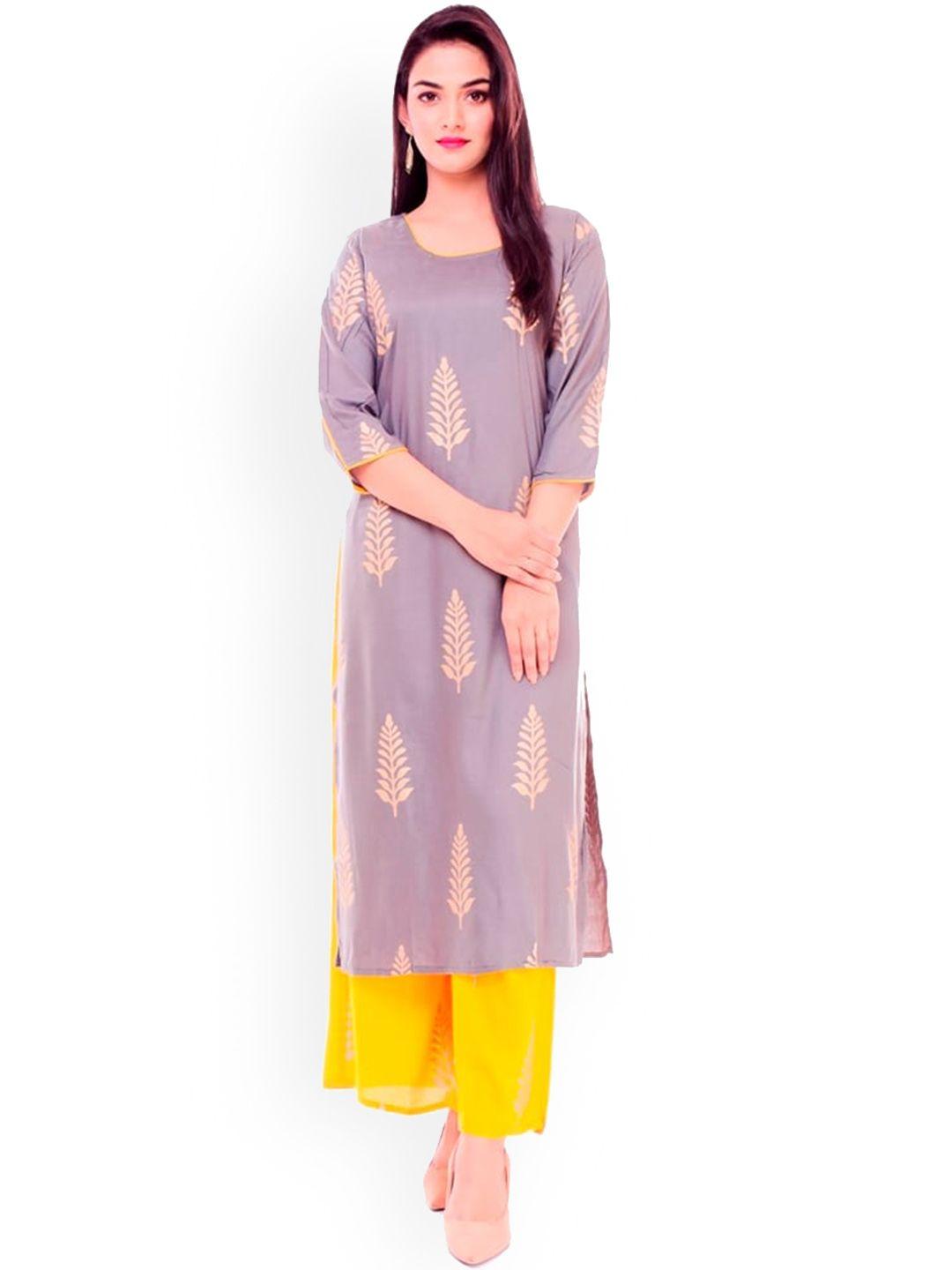 fabriko women ethnic motifs printed kurta with palazzos