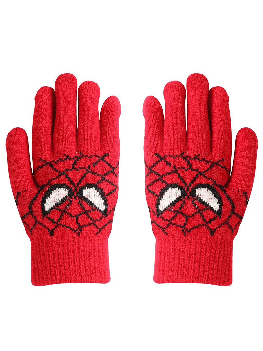 fabseasons kids spiderman patterned winter gloves