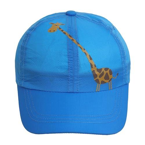 fabseasons adjustable polyester baseball caps for kids aged 5-10 years - for both boys and girls, 52-56 cm blue