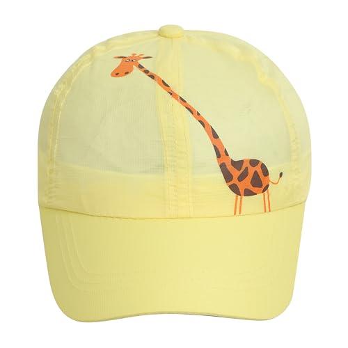 fabseasons adjustable polyester baseball caps for kids aged 5-10 years - for both boys and girls, 52-56 cm yellow